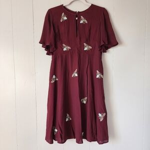 Anthropologie Moulinette Soeurs Beaded Firefly Dress Size 2